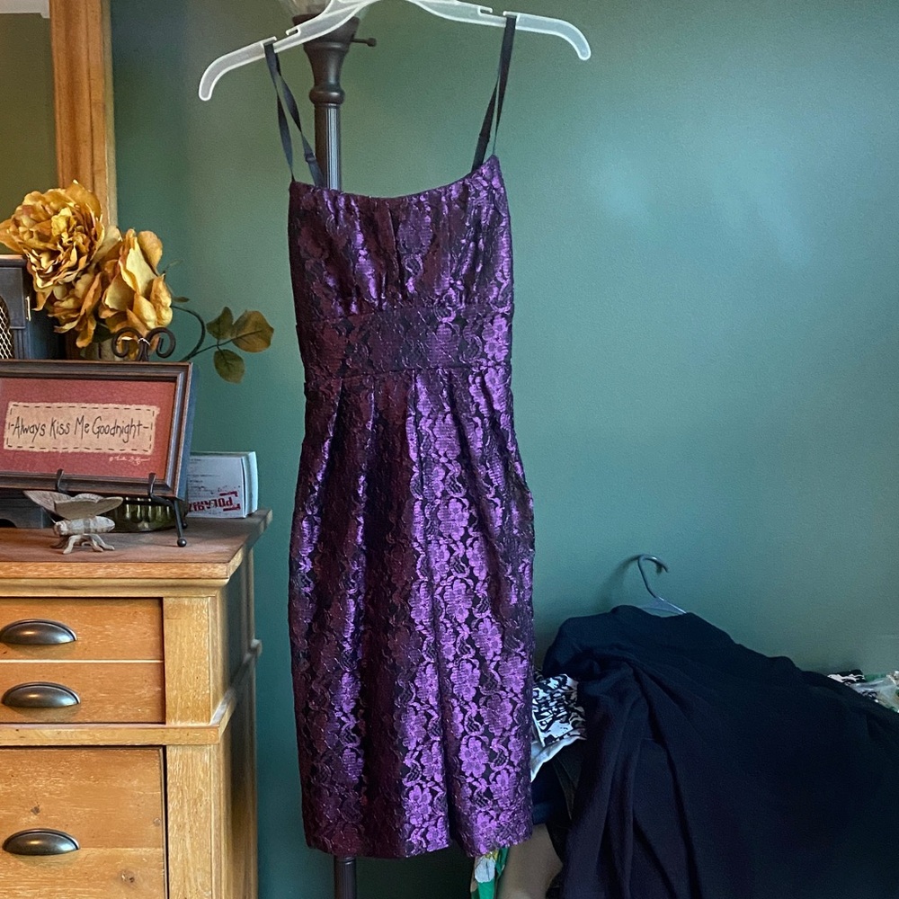 Studio Y Purple Lace Midi Dress